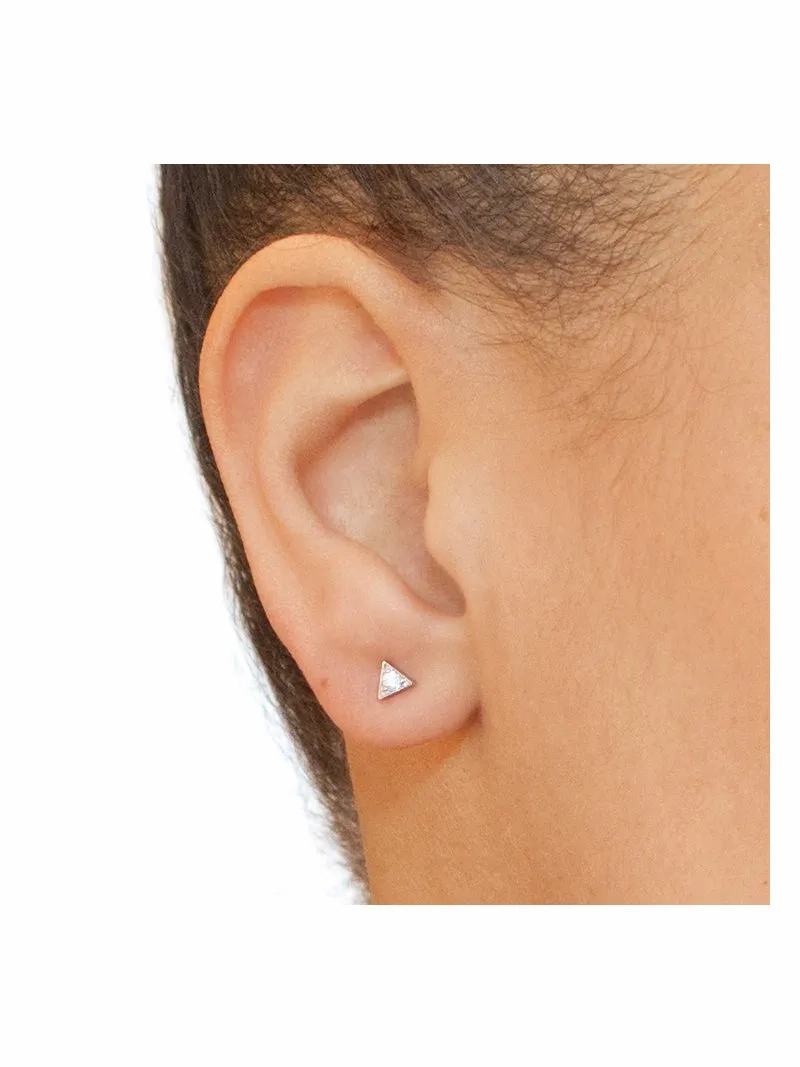Cl??o Triangle Studs - Sapphires &amp; Silver