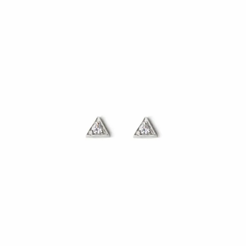 Cl??o Triangle Studs - Sapphires &amp; Silver