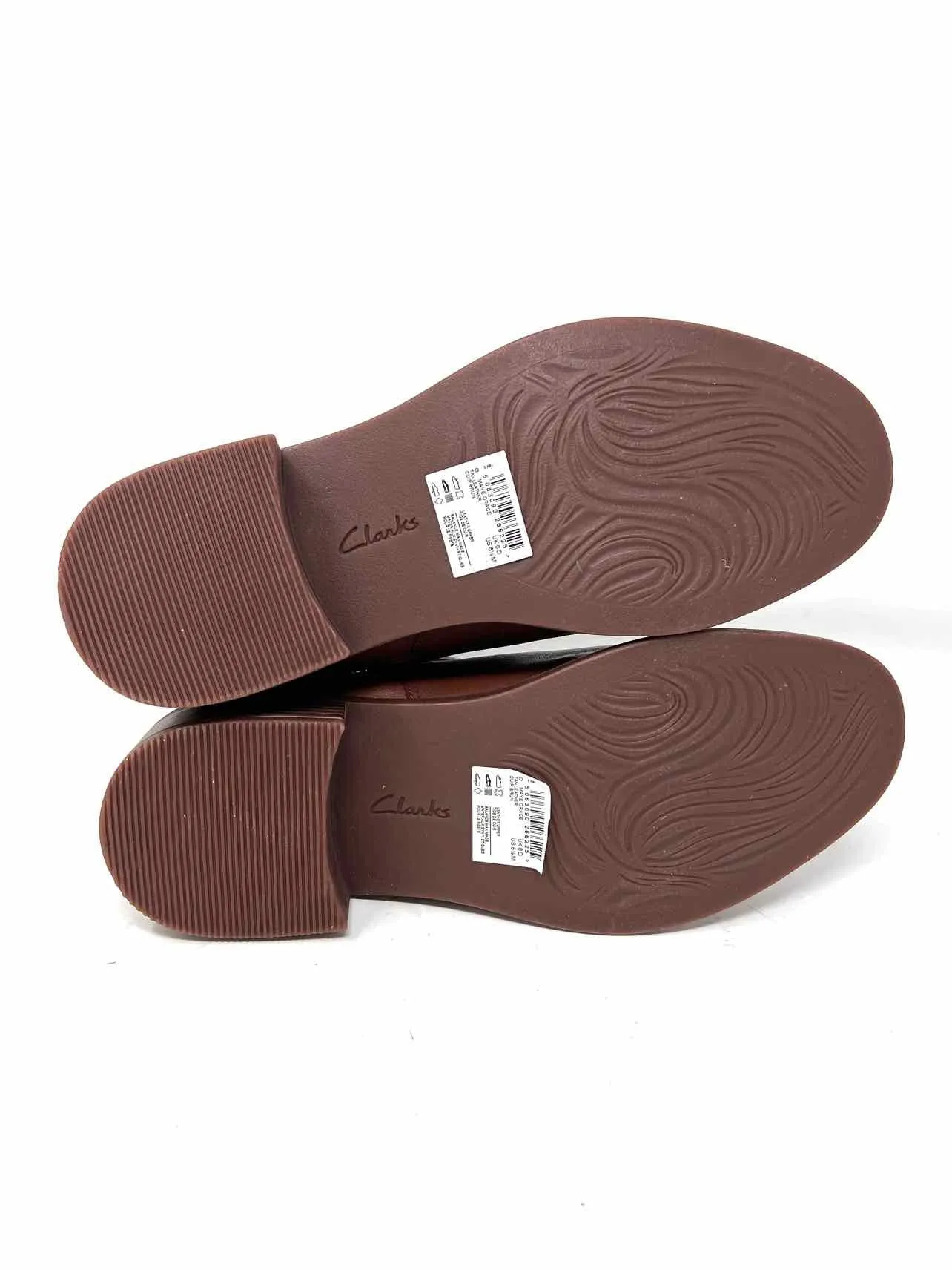 Clarks Größe 8,5 Braune/Goldene Schnallen Leder Schuhe Stiefel