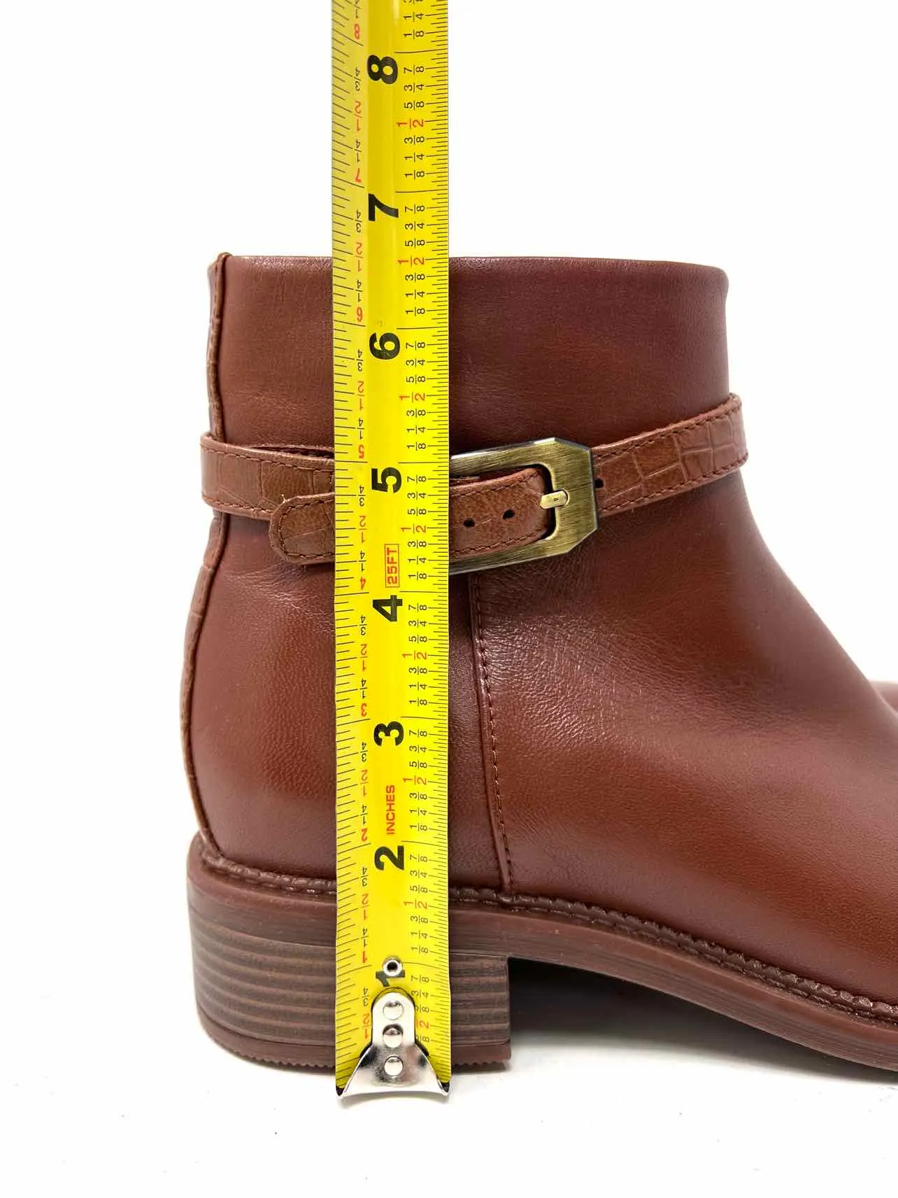 Clarks Größe 8,5 Braune/Goldene Schnallen Leder Schuhe Stiefel