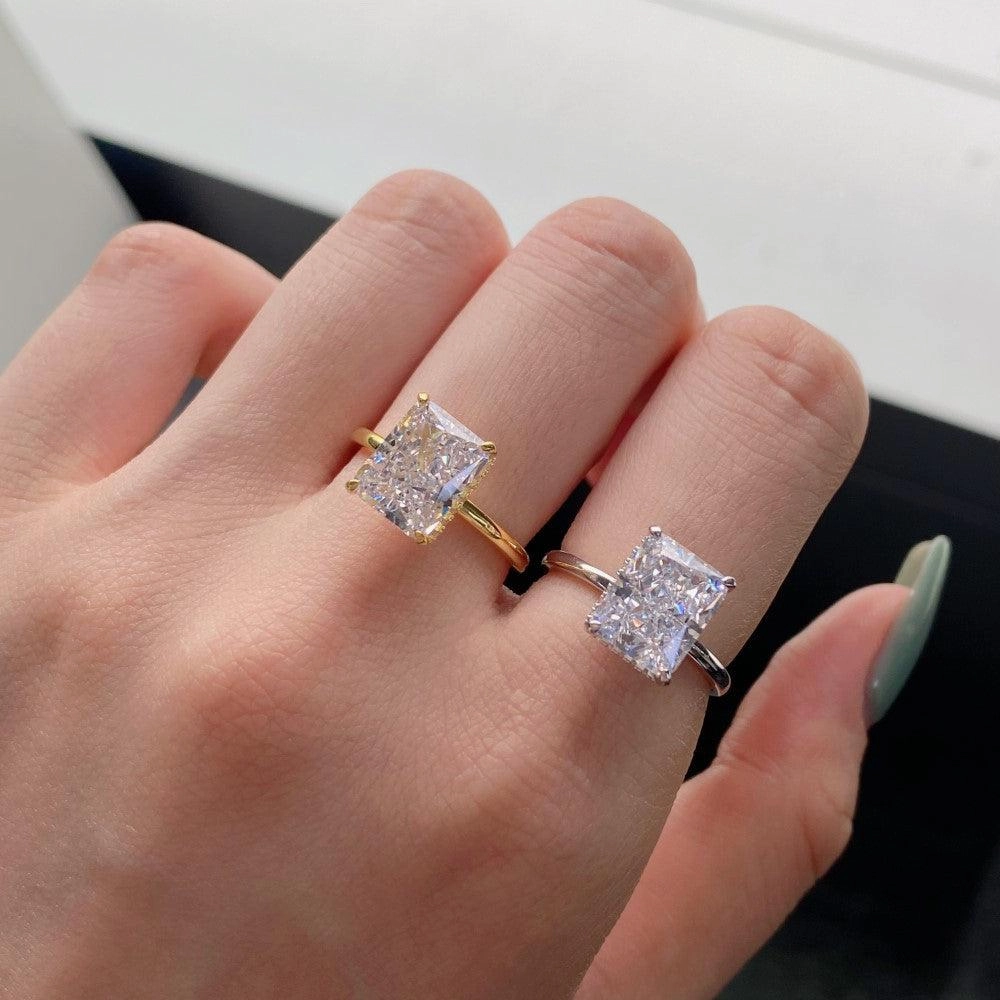 Classic 4-claw S925 Sterling Silver Special Interest Light Luxury Zircon Ring 