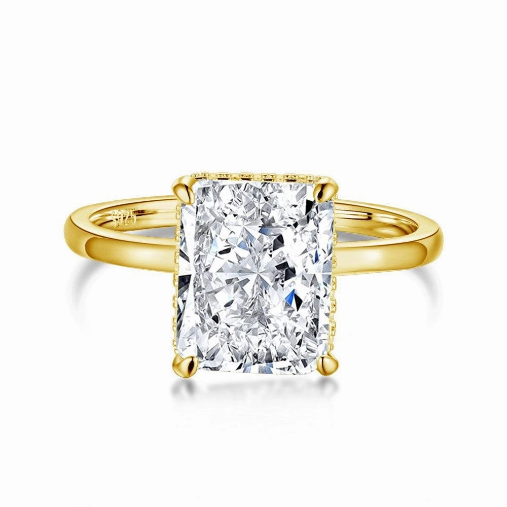 Classic 4-claw S925 Sterling Silver Special Interest Light Luxury Zircon Ring