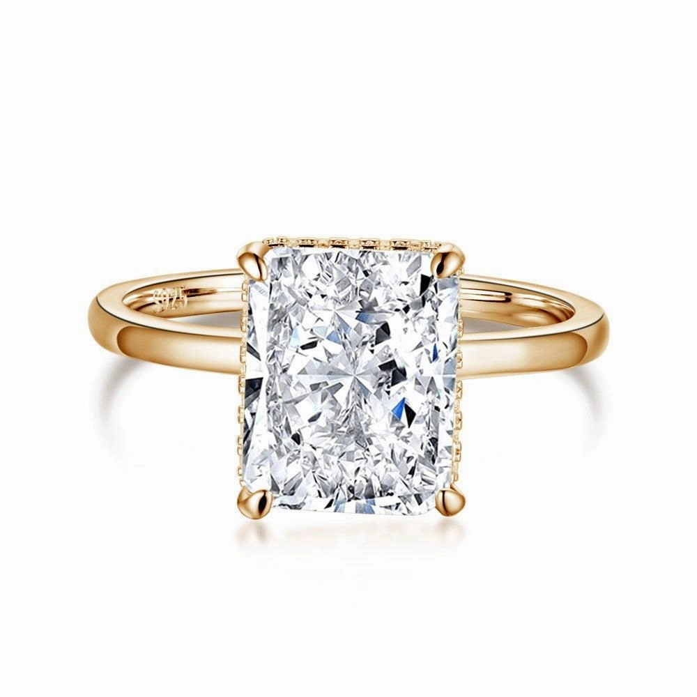 Classic 4-claw S925 Sterling Silver Special Interest Light Luxury Zircon Ring
