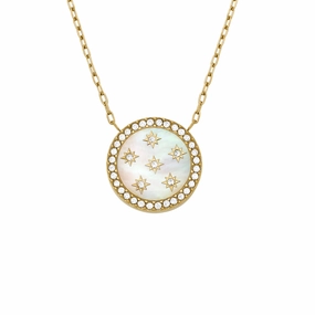 Classic Mother-of-Pearl Gold-Tone Stainless Steel Pendant Necklace fashion-jewelry  