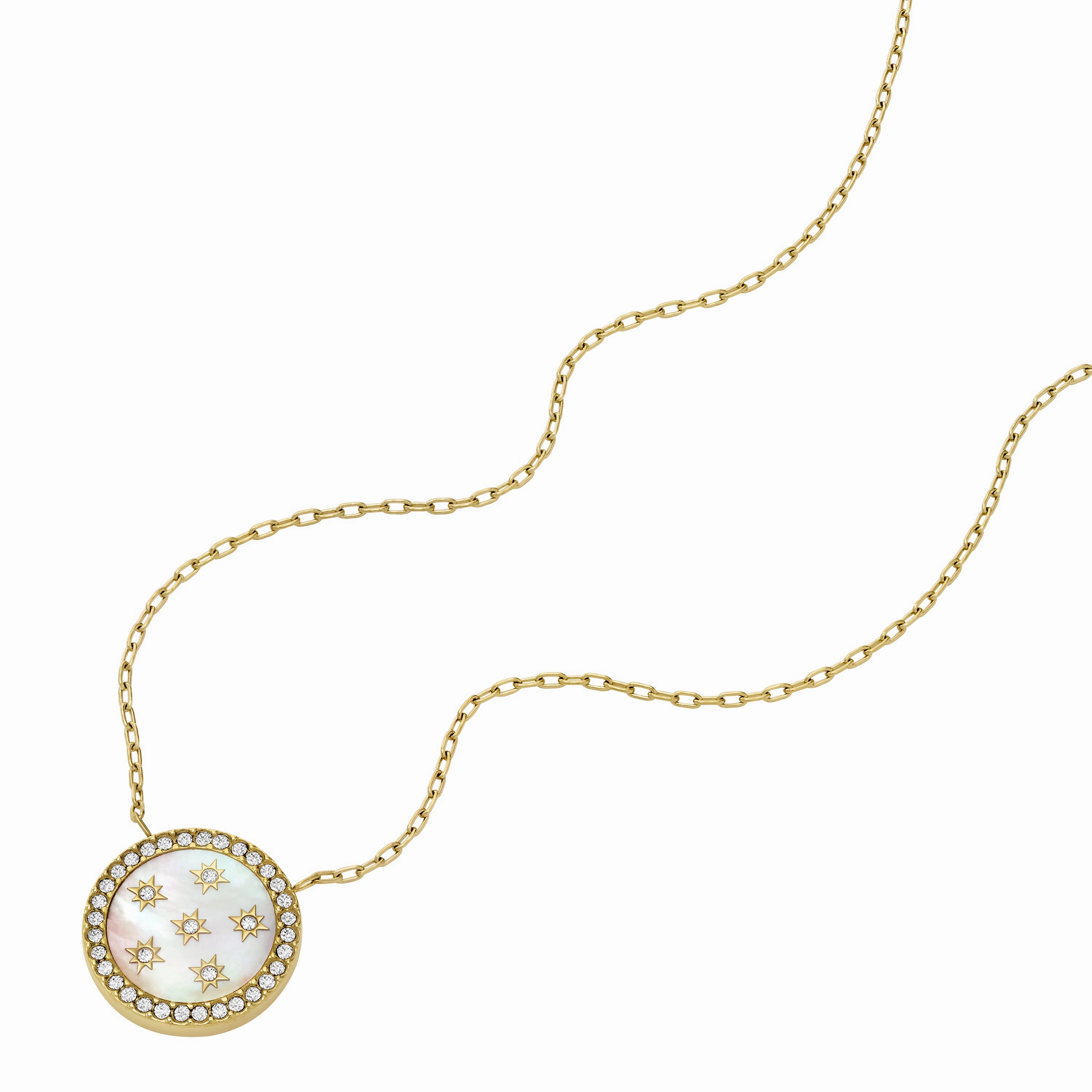 Classic Mother-of-Pearl Gold-Tone Stainless Steel Pendant Necklace