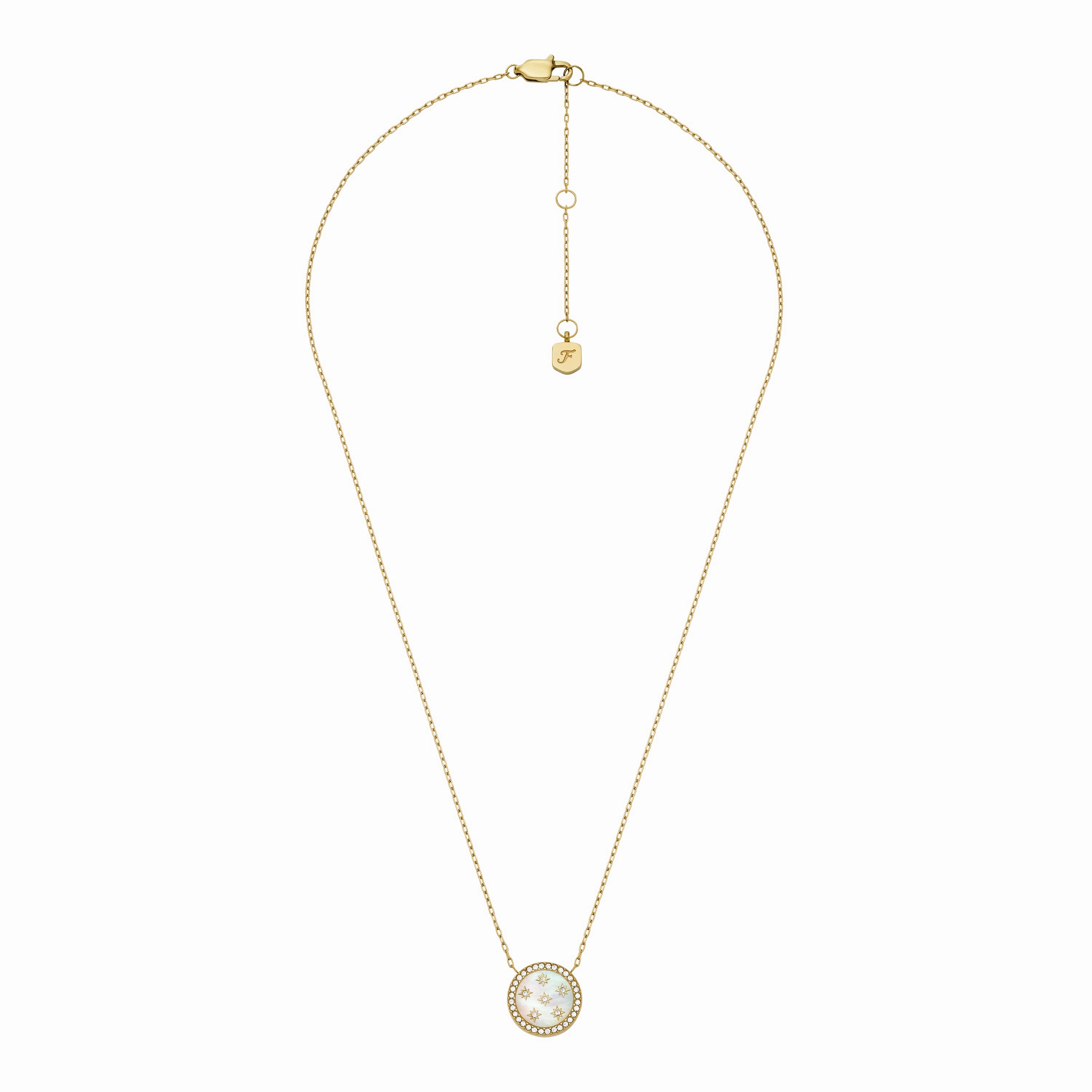 Classic Mother-of-Pearl Gold-Tone Stainless Steel Pendant Necklace