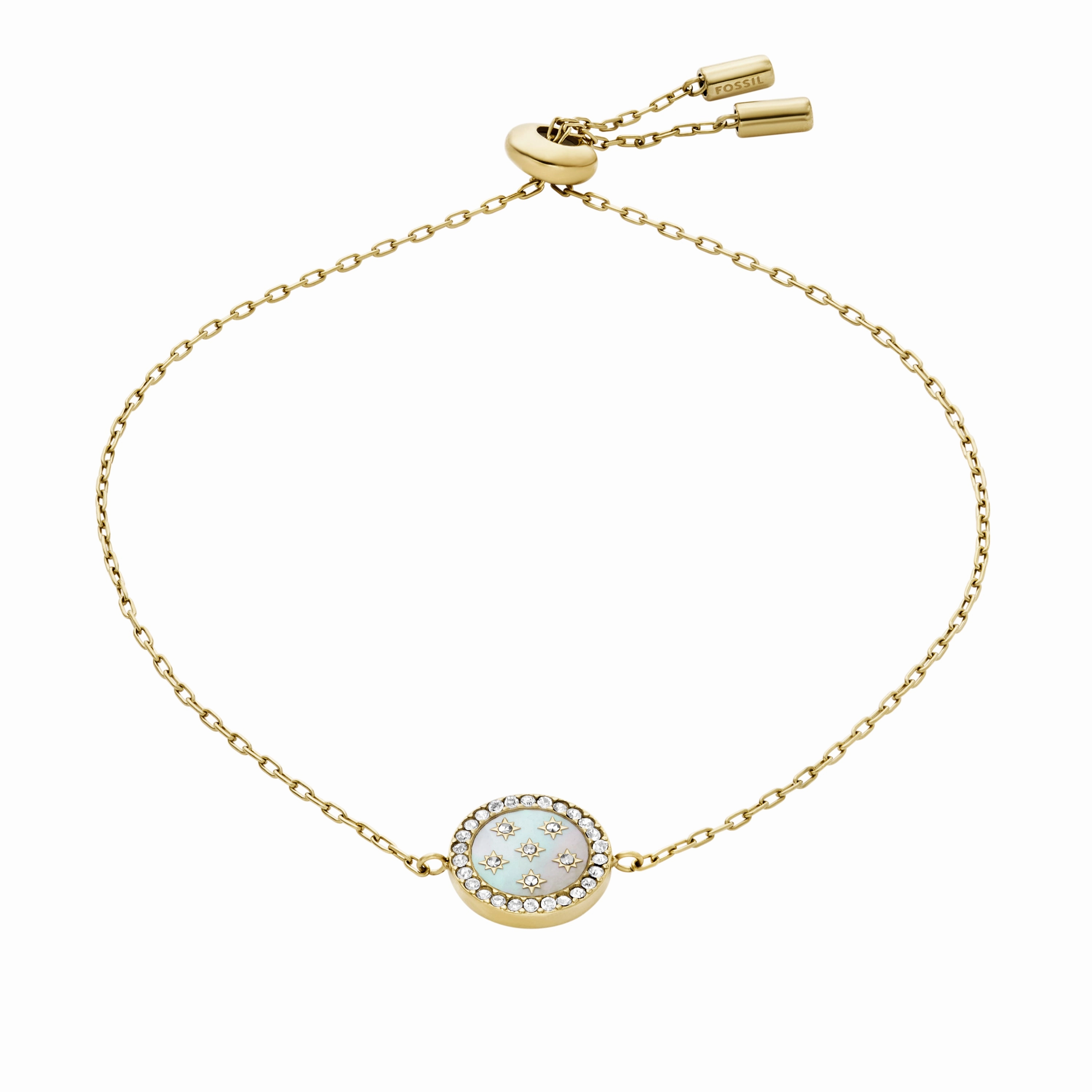 Classic Mother-of-Pearl Gold-Tone Stainless Steel Station Bracelet fashion-jewelry  