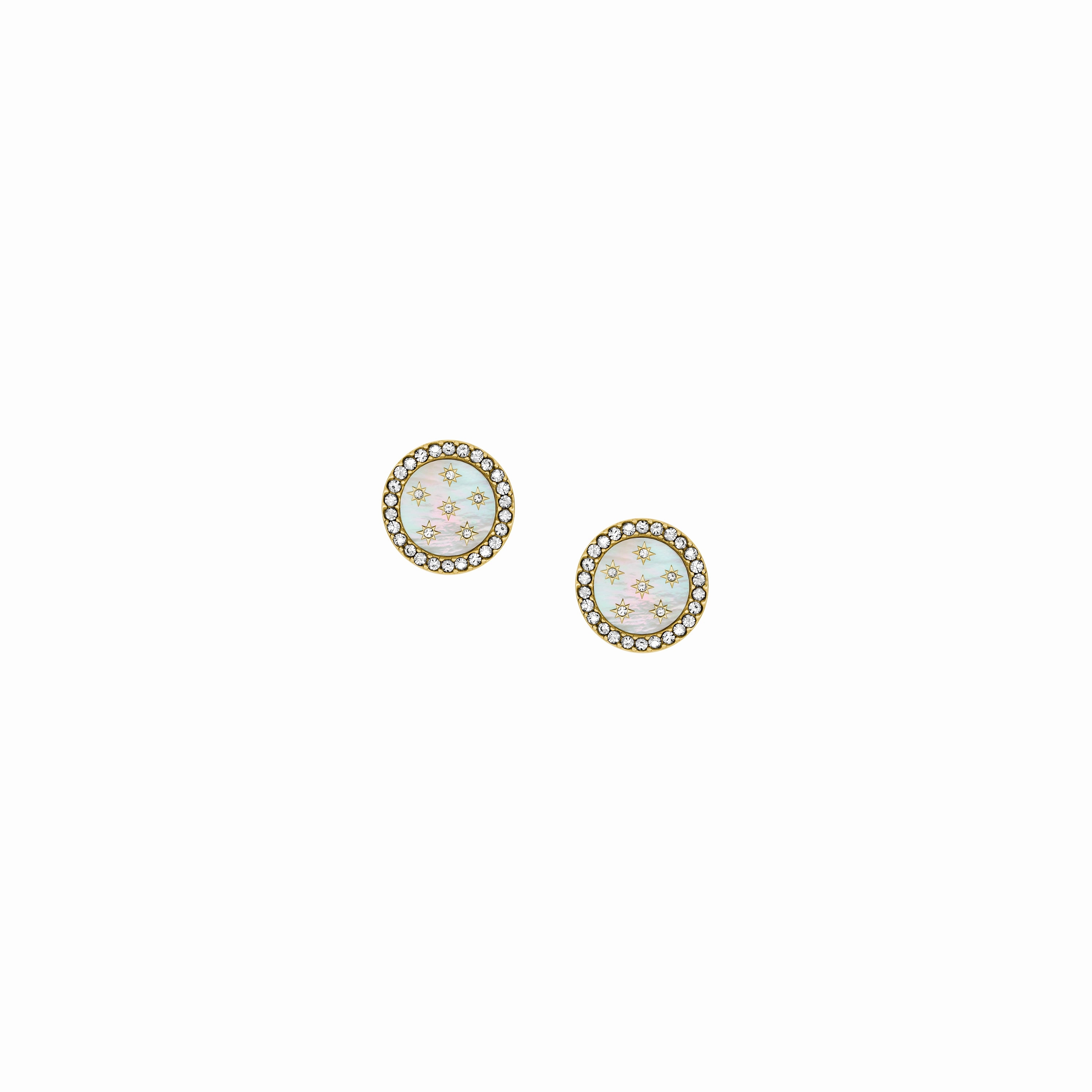 Classic Mother-of-Pearl Gold-Tone Stainless Steel Stud Earrings fashion-jewelry  