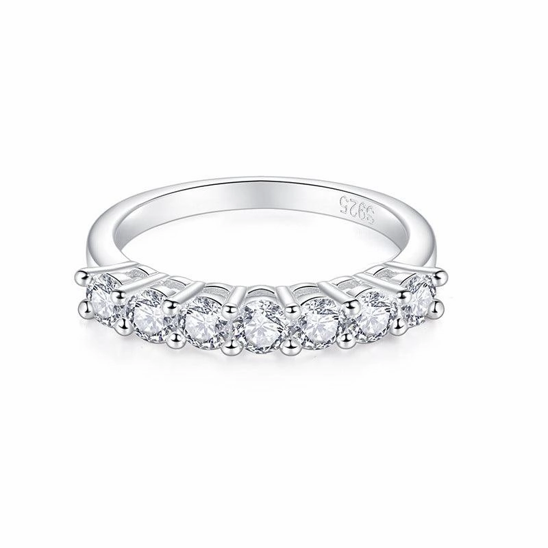 Classic Seven Stars And Seven Diamonds Five Diamond Row Ring Fashion