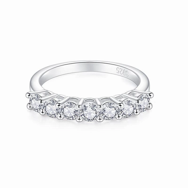 Classic Seven Stars And Seven Diamonds Five Diamond Row Ring Fashion