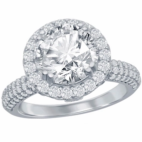 Classic Women's Crown Set Micro Pave CZ Ring - W-2633 suit-set  
