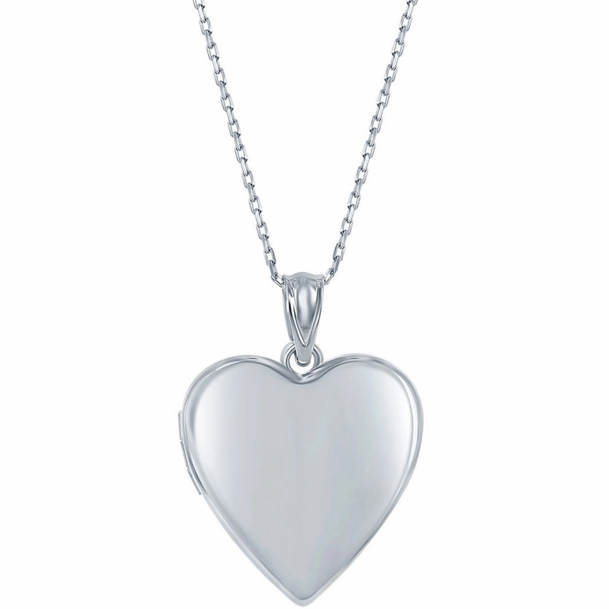 Classic Women's Pendant and Locket Set - Mother and Daughter Polished Heart | J-2756