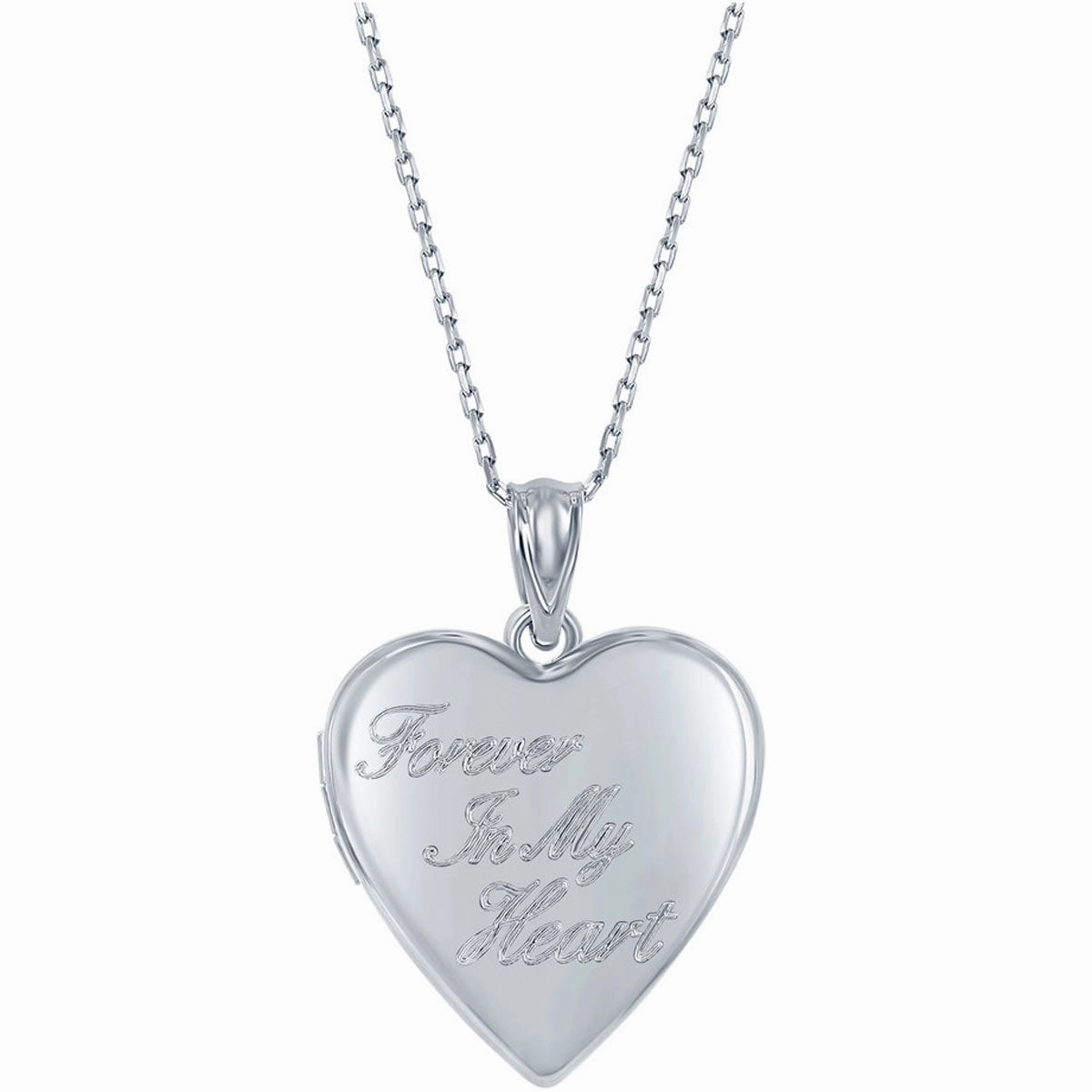 Classic Women's Pendant and Locket Set - Sterling Silver Forever in My Heart | J-2760