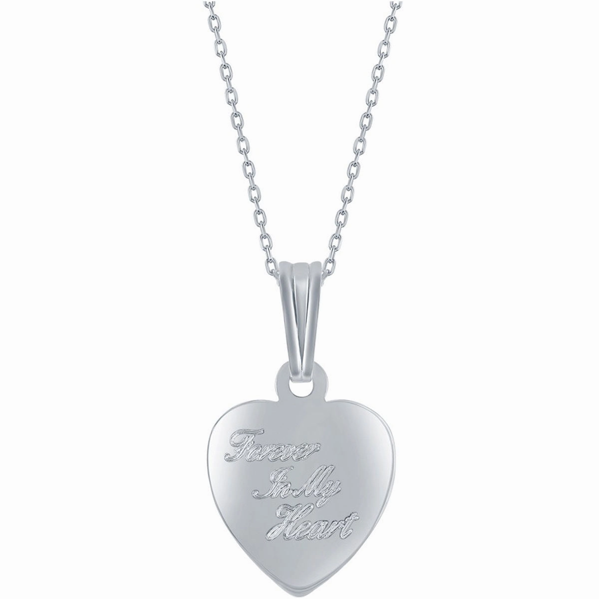 Classic Women's Pendant and Locket Set - Sterling Silver Forever in My Heart | J-2760