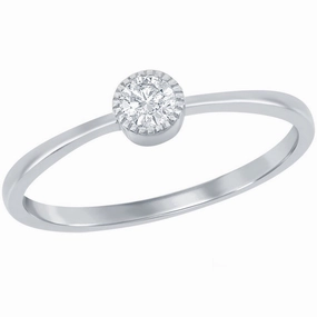 Classic Women's Sterling Silver Bezel-Set CZ Ring - W-2751 suit-set  