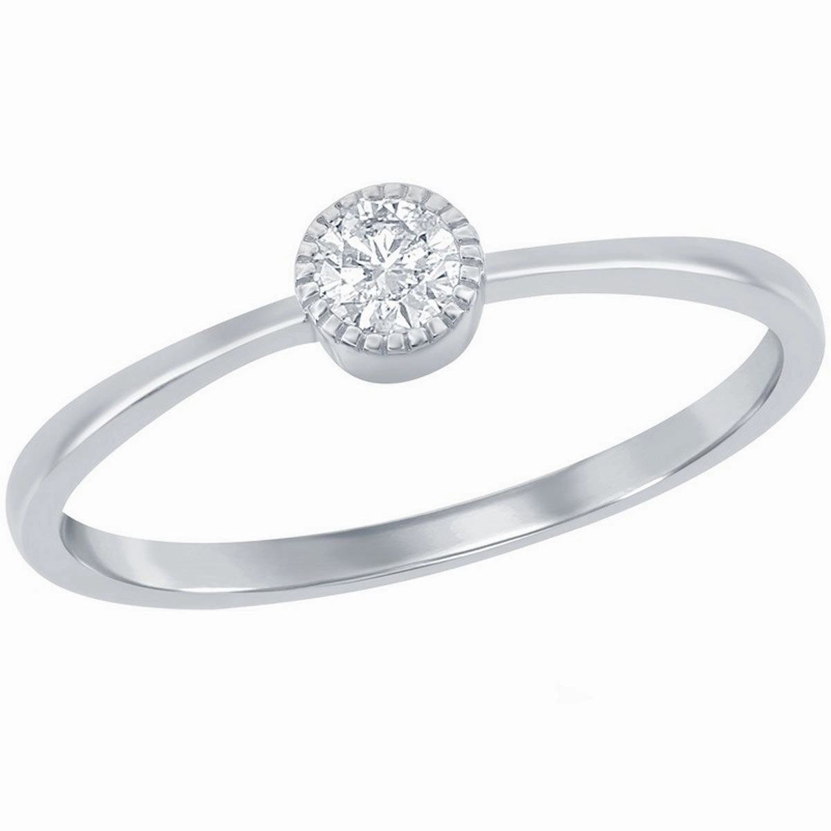 Classic Women's Sterling Silver Bezel-Set CZ Ring - W-2751 suit-set  