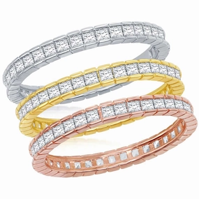 Classic Women's Tri-Color Channel-Set CZ Ring - W-2427 suit-set  