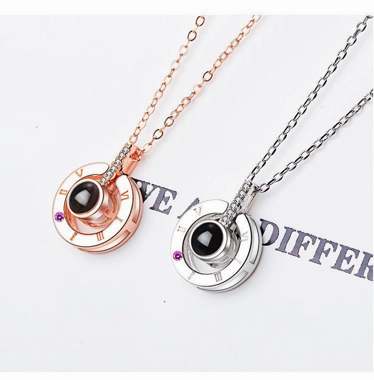 Clavicle Chain Female 925 Sterling Silver One Hundred 100 Languages I Love You