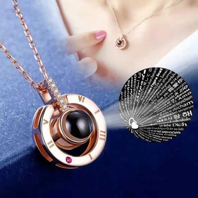 Clavicle Chain Female 925 Sterling Silver One Hundred 100 Languages I Love You 
