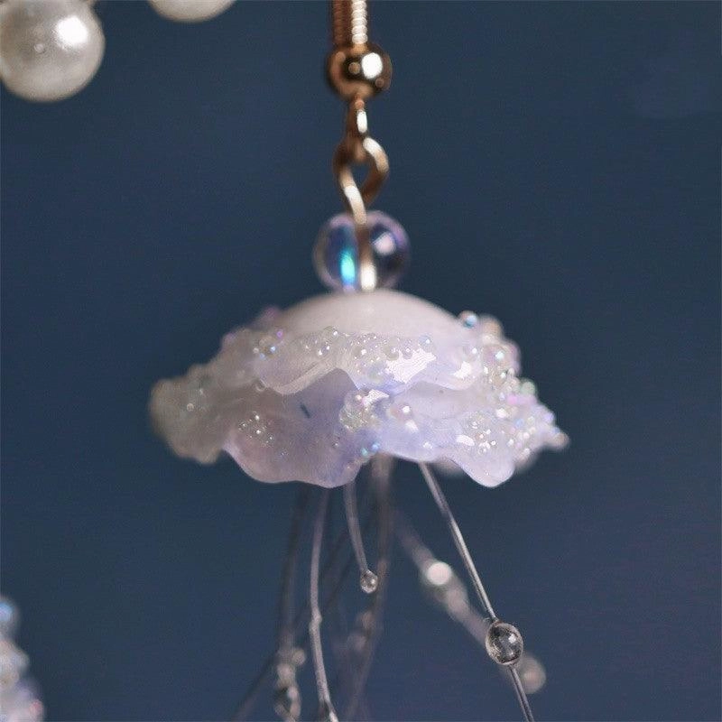 Cloud Fall Jellyfish Earrings Temperament Senior Atmospheric Ins