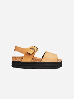 Clove Damen Vegane Plateausandalen | Karamell