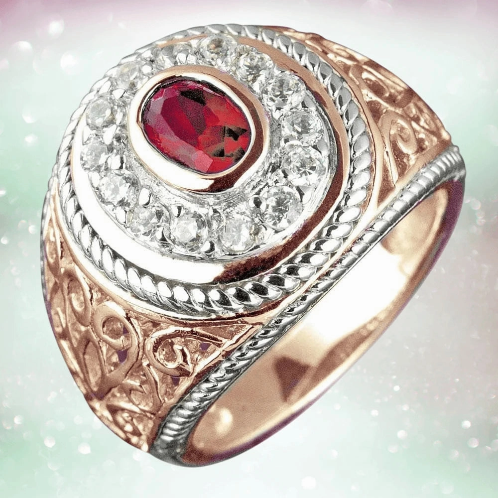 College League Red Stone Ring