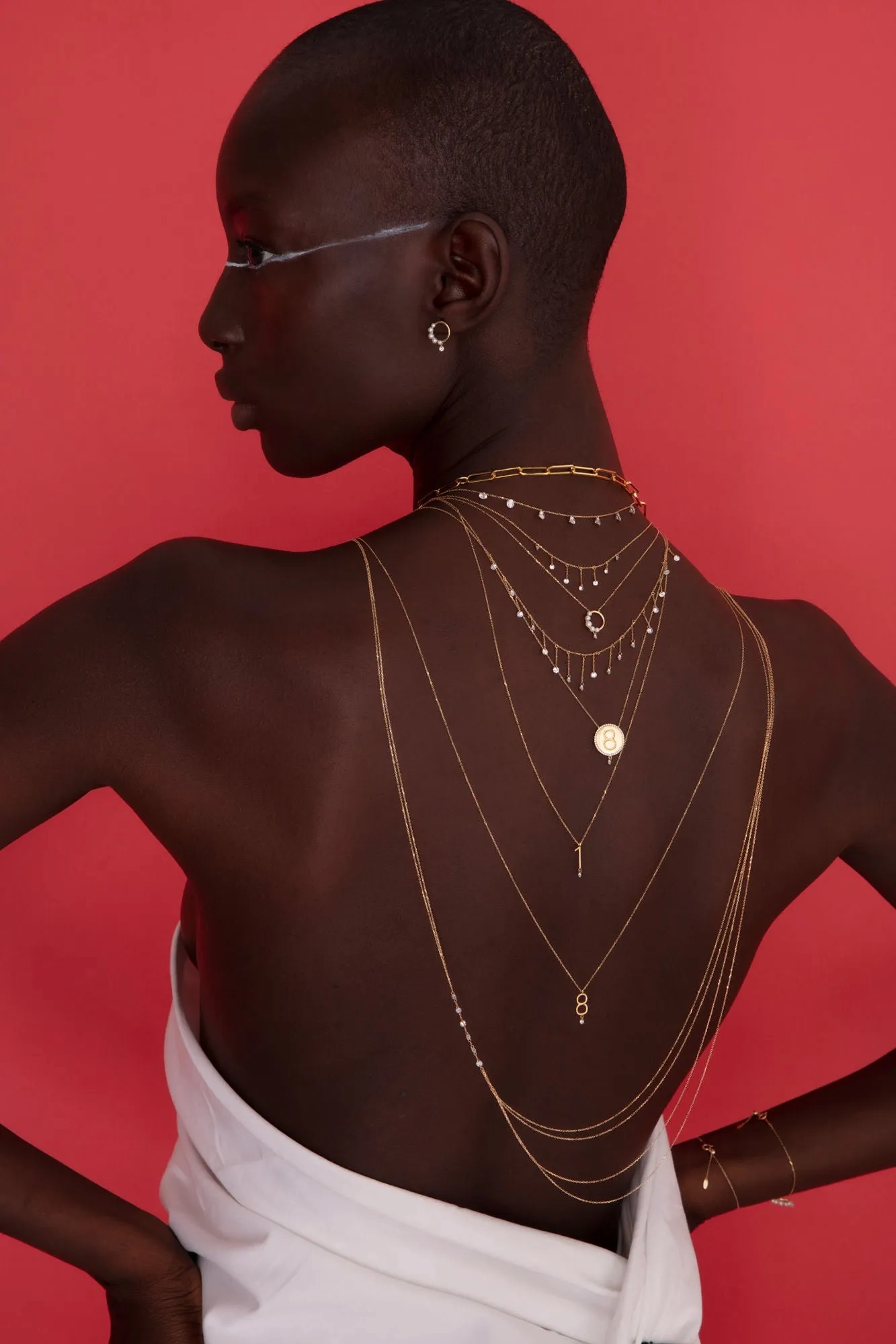Collier Aphrodite 18K Gold Necklace w. Diamond &amp; Pearls