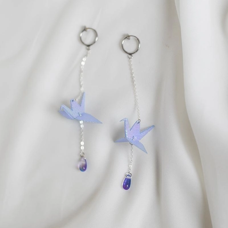 Colorful Thousand Paper Crane Earrings