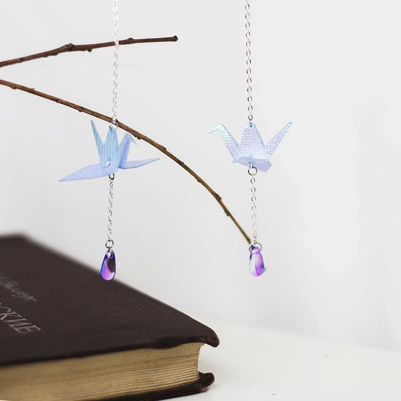 Colorful Thousand Paper Crane Earrings