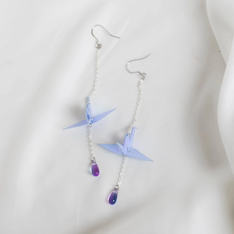 Colorful Thousand Paper Crane Earrings