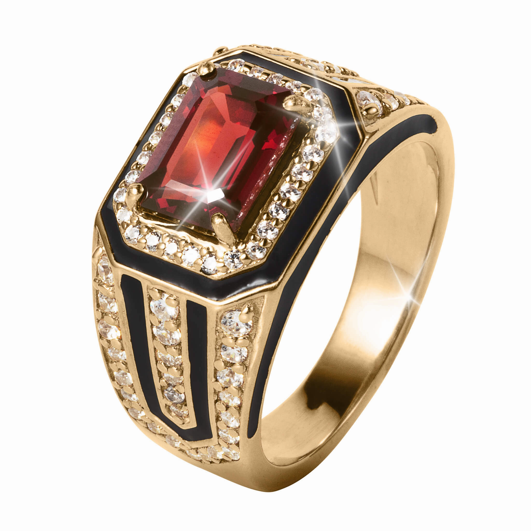 Commander Garnet Men's Ring 