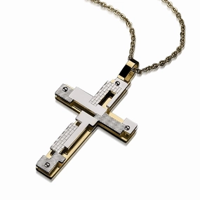 Contemporary Men's Cross Pendant 