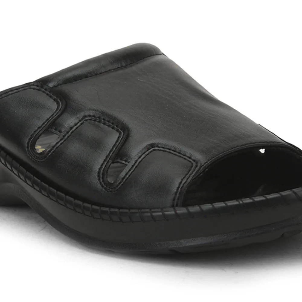 Coolers Schwarze Bequeme Hausschuhe Für Herren META-2 Von Liberty