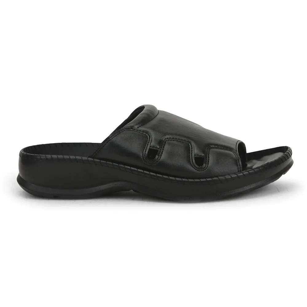 Coolers Schwarze Bequeme Hausschuhe Für Herren META-2 Von Liberty