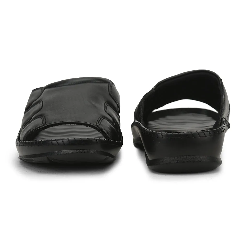 Coolers Schwarze Bequeme Hausschuhe Für Herren META-2 Von Liberty