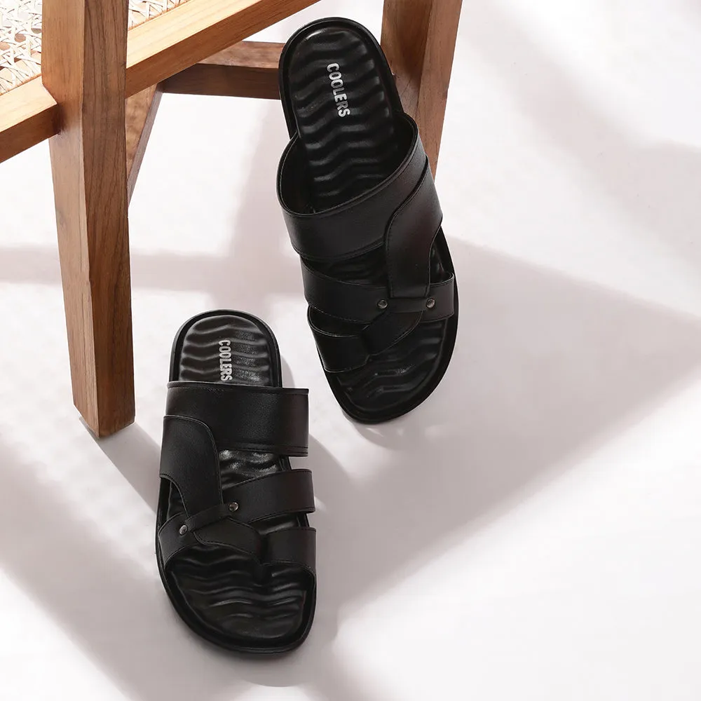 Liberty Coolers Bequeme Schwarze Hausschuhe Für Herren TRL-113