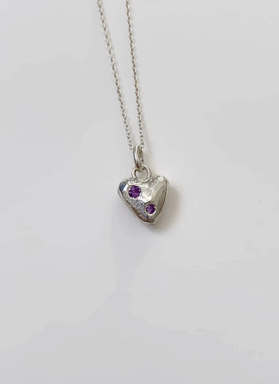 Coralie Grzes | Olivia Amulet of February Silver Necklace w. Amethysts