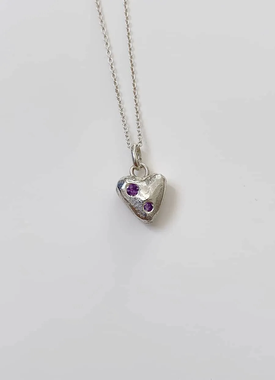 Coralie Grzes | Olivia Amulet of February Silver Necklace w. Amethysts
