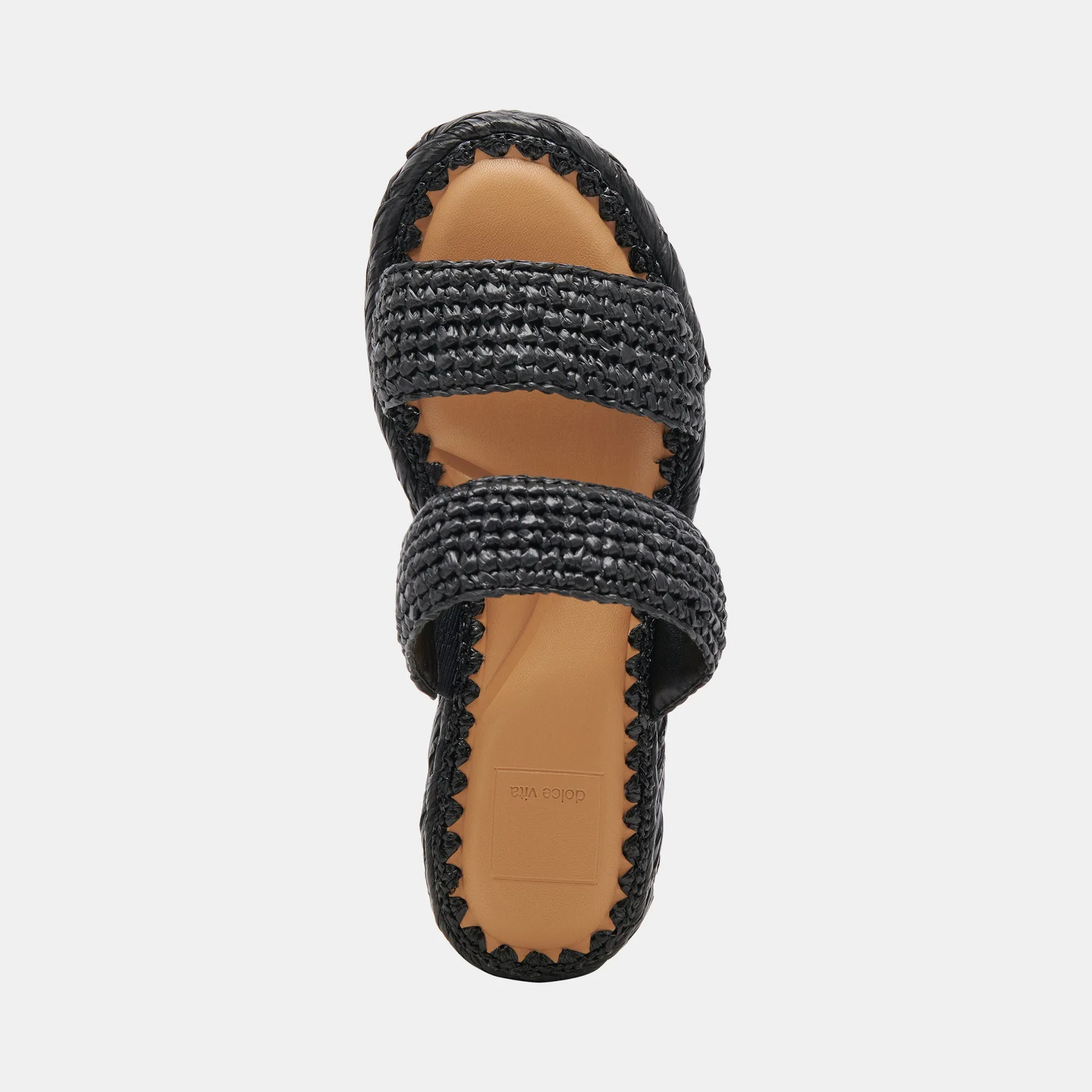 CORLA SANDALEN ONYX RAFFIA