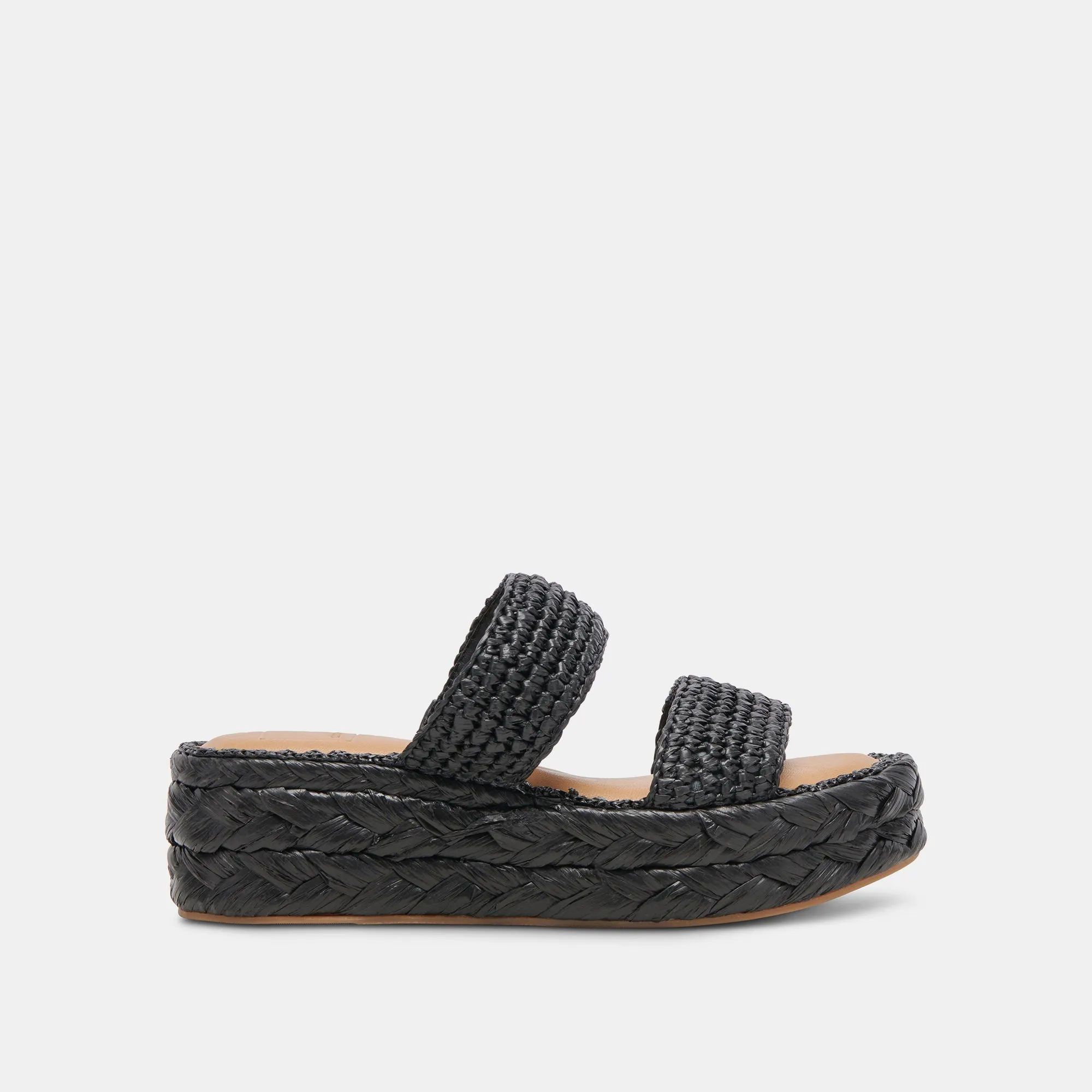 CORLA SANDALEN ONYX RAFFIA