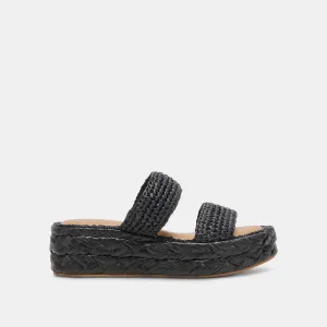 CORLA SANDALEN ONYX RAFFIA
