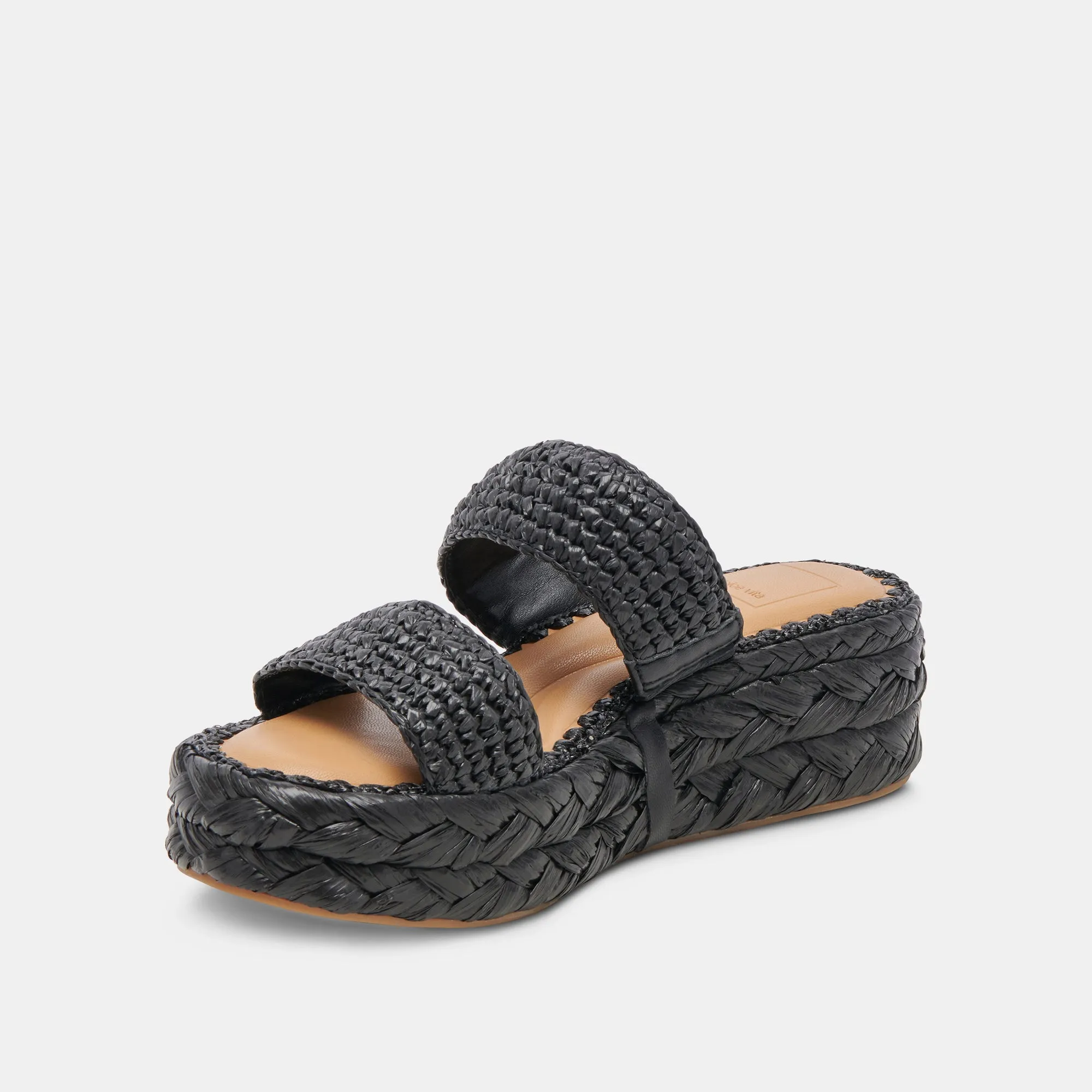 CORLA SANDALEN ONYX RAFFIA
