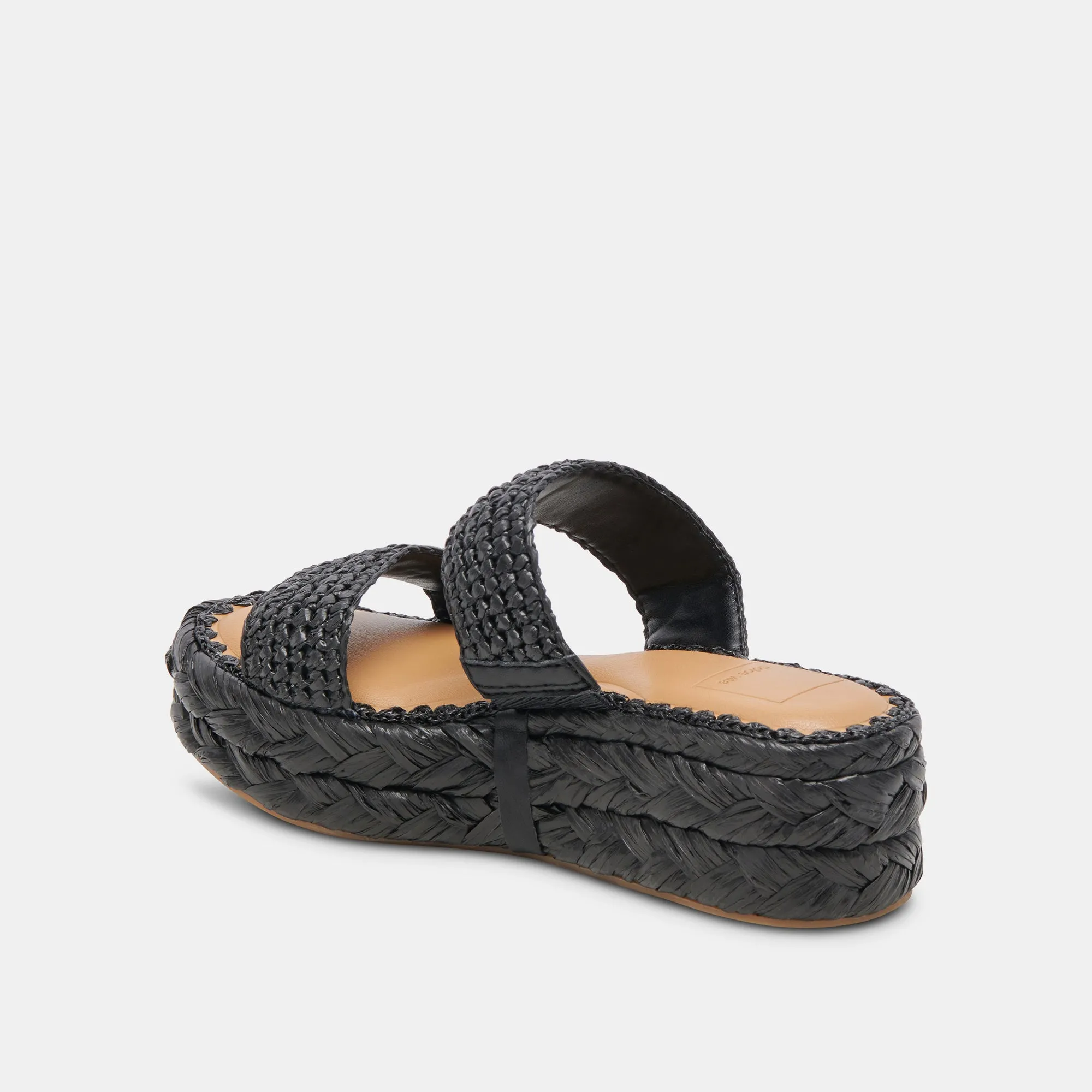 CORLA SANDALEN ONYX RAFFIA