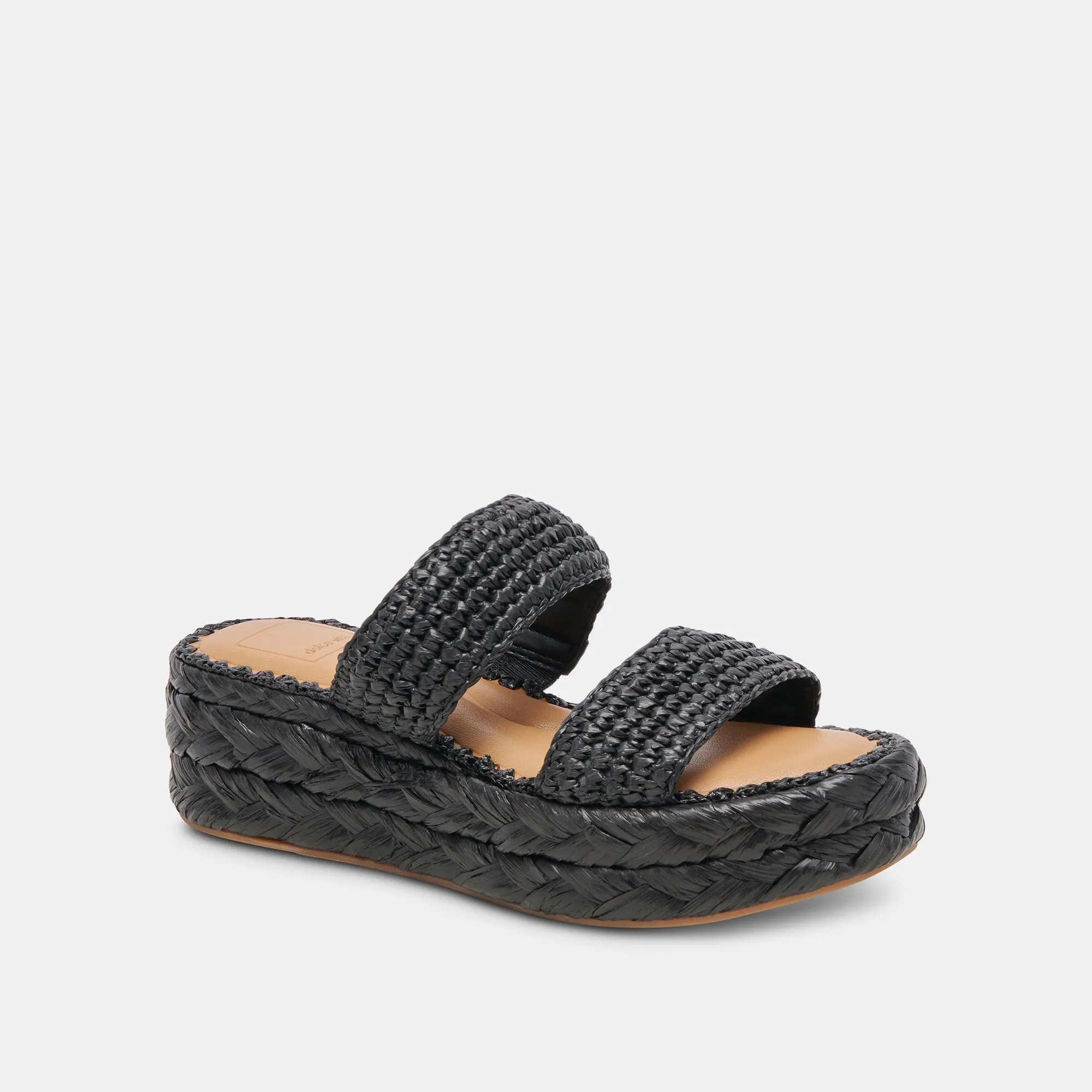 CORLA SANDALEN ONYX RAFFIA