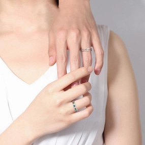 Couple Ring Sterling Silver Adjustable Personality Pair 