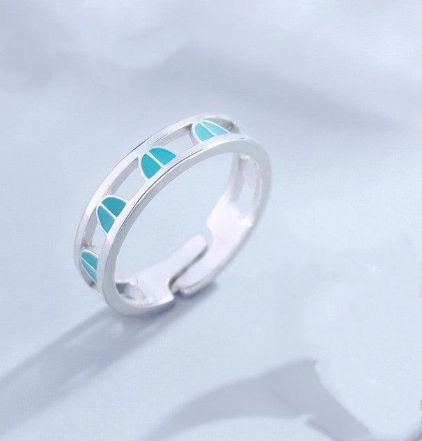 Couple Ring Sterling Silver Adjustable Personality Pair