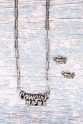 Cowgirl Mama Silvertone Jewelry Set texture-rose-gold  