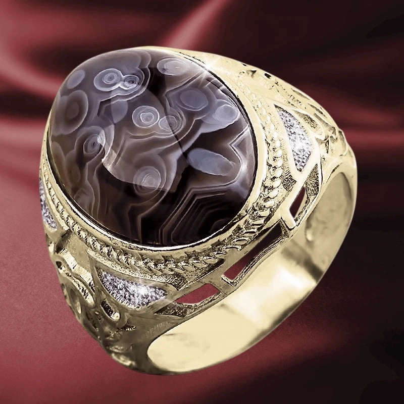 Crazy Lace Agate Ring