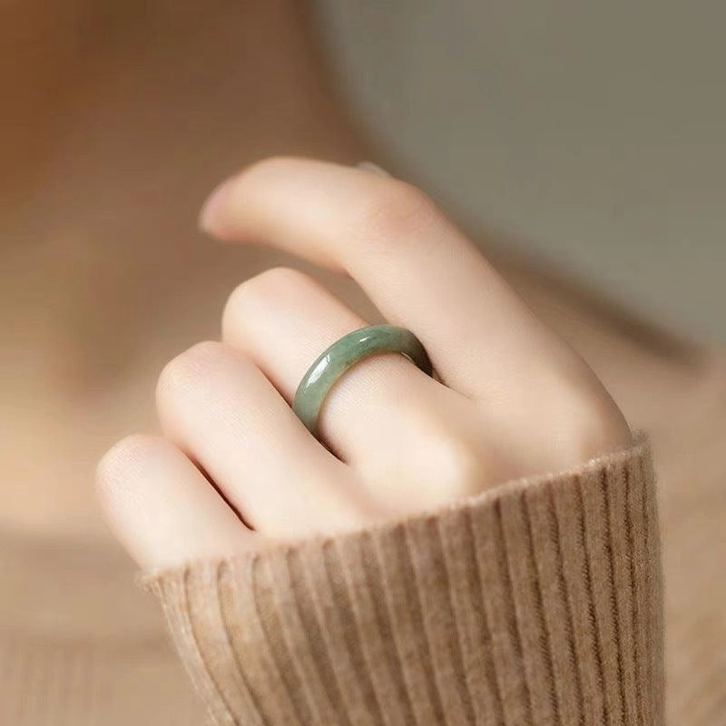 Creative And Minimalist Natural Jade Ring