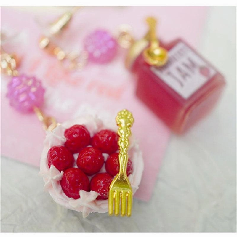 Creative Miniature Food Play Asymmetrical Silver Earrings